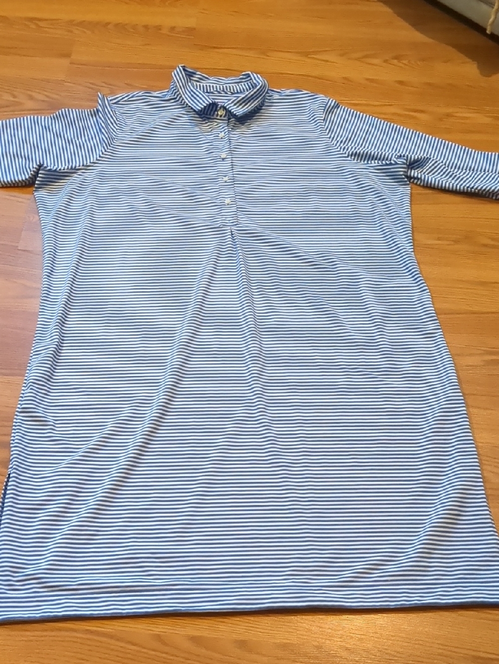 Vineyard Vines Midi Margo shirt dress featuring blue and white stripes